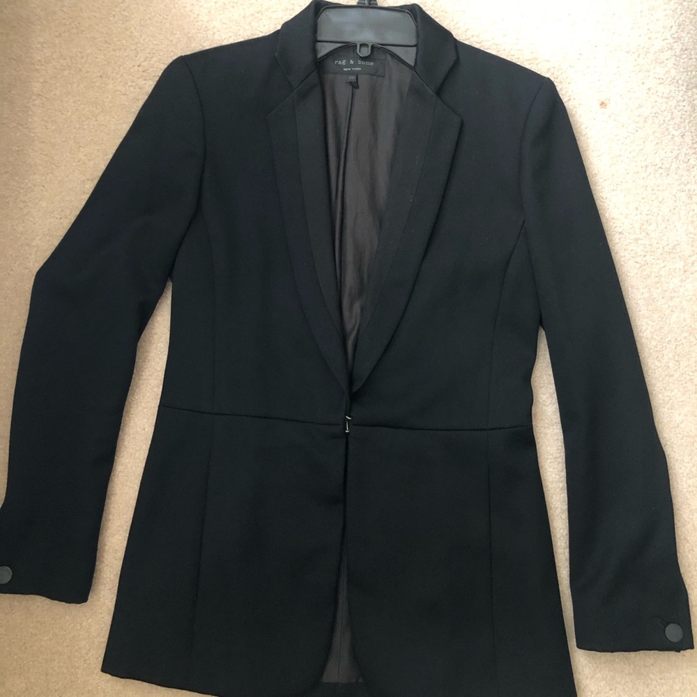 Rag & Bone 00 size Black Long slim jacket